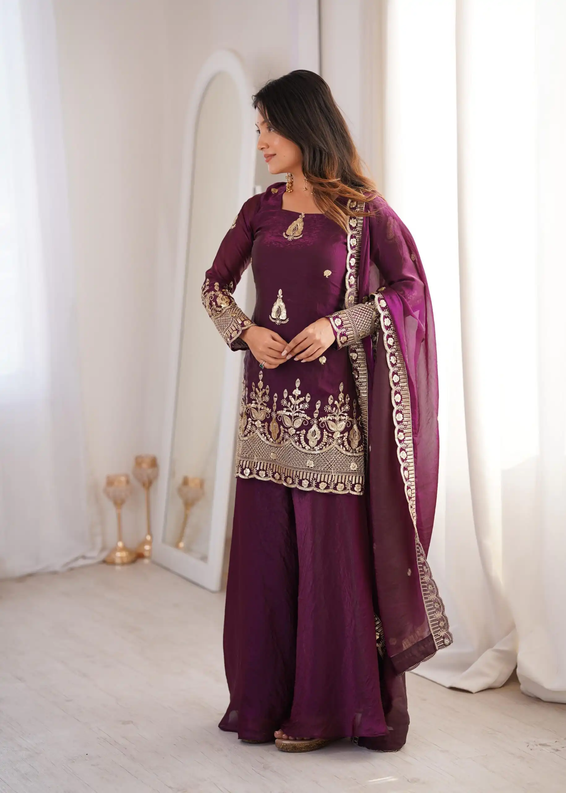 ZSR 3168 Wine Color Fendy Silk With Embroidery Work Salwar Suit. Get it for ₹2149. Delivery 4-6 Working Days. Online Shop now. | Jump Suits, Straight Suits, Casual Suits, Creative suits, Designer Suits, Palazzo Suits, Party Wear Suits, Patiala Suits, Salwar suit