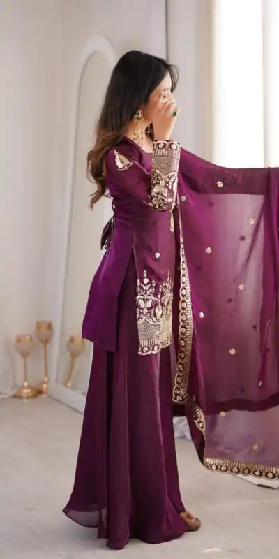 ZSR 3168 Wine Color Fendy Silk With Embroidery Work Salwar Suit. Get it for ₹2149. Delivery 4-6 Working Days. Online Shop now. | Jump Suits, Straight Suits, Casual Suits, Creative suits, Designer Suits, Palazzo Suits, Party Wear Suits, Patiala Suits, Salwar suit