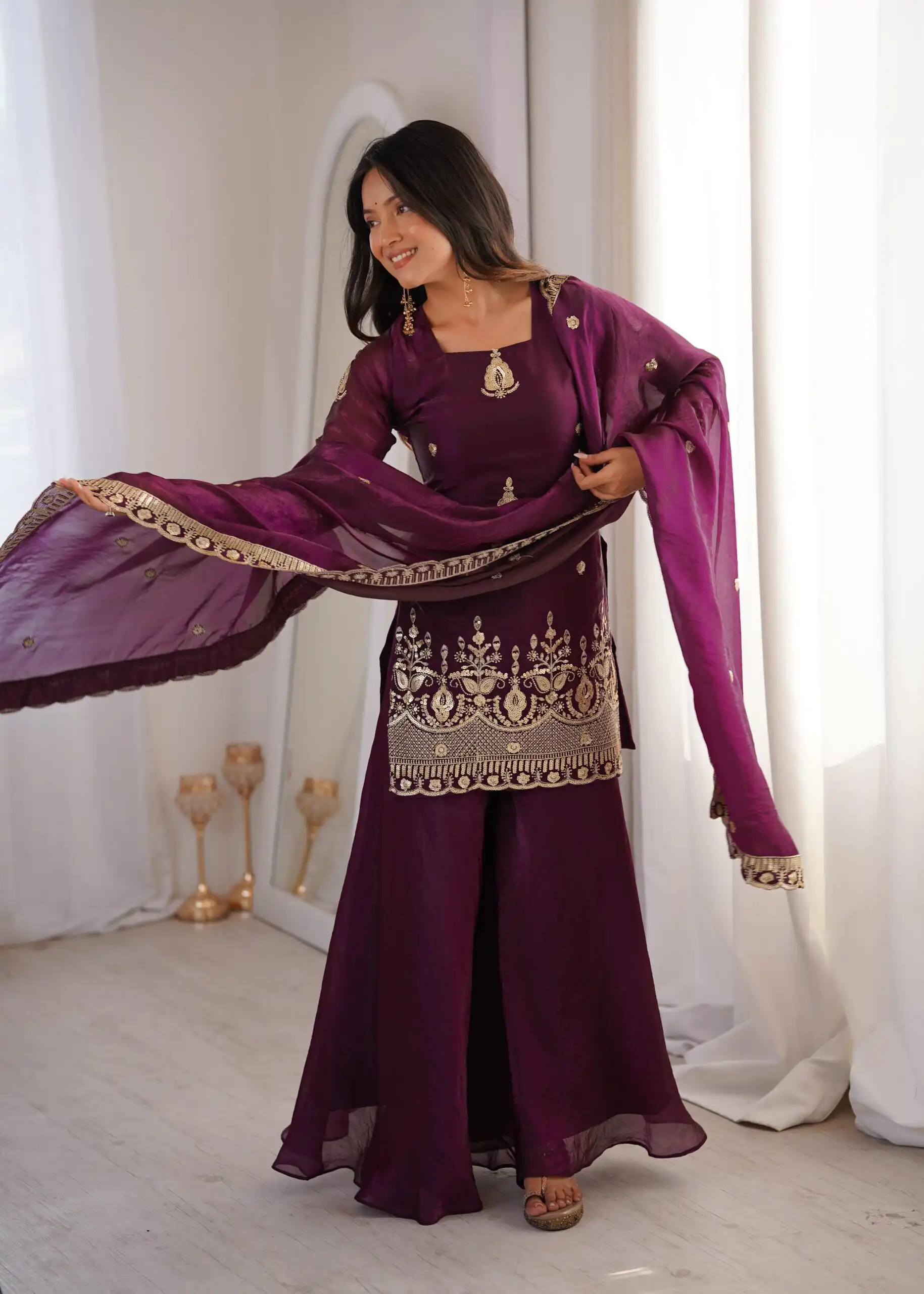 ZSR 3168 Wine Color Fendy Silk With Embroidery Work Salwar Suit. Get it for ₹2149. Delivery 4-6 Working Days. Online Shop now. | Jump Suits, Straight Suits, Casual Suits, Creative suits, Designer Suits, Palazzo Suits, Party Wear Suits, Patiala Suits, Salwar suit