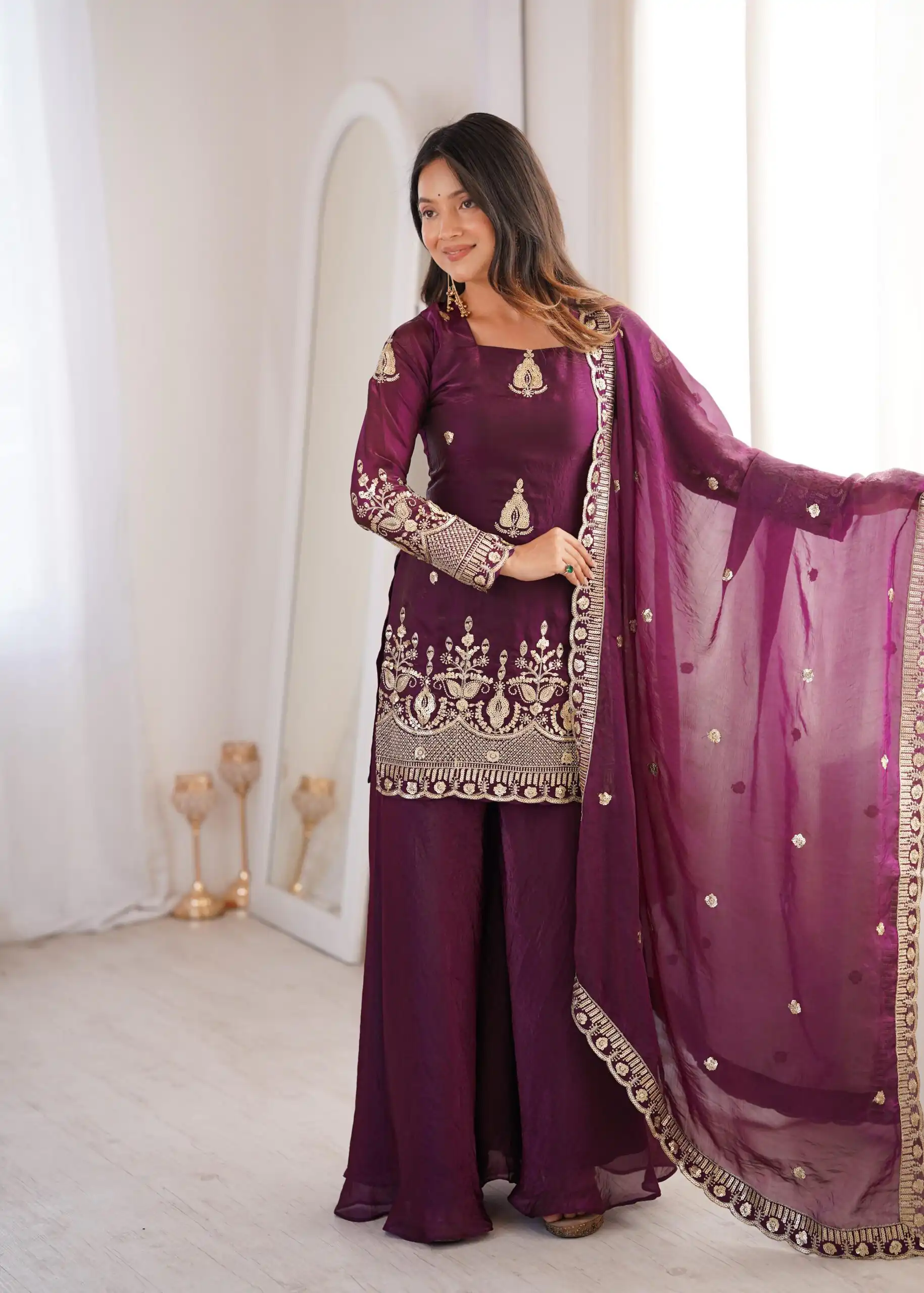 ZSR 3168 Wine Color Fendy Silk With Embroidery Work Salwar Suit. Get it for ₹2149. Delivery 4-6 Working Days. Online Shop now. | Jump Suits, Straight Suits, Casual Suits, Creative suits, Designer Suits, Palazzo Suits, Party Wear Suits, Patiala Suits, Salwar suit