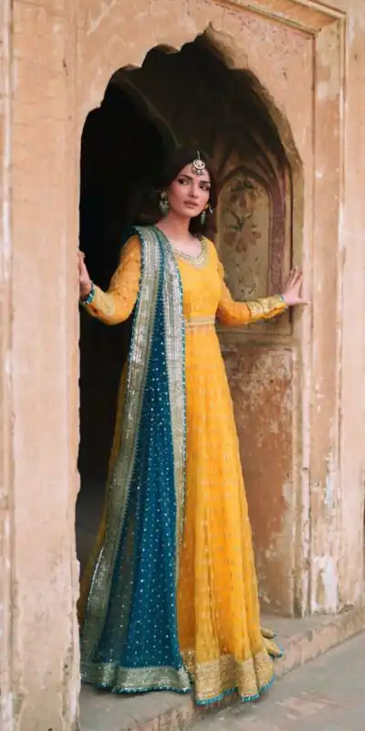 RTC 6033 Yellow Color Soft Net Gown with Gotta Patti Work & Lace Work. Now at just ₹2499. Delivery 4-6 Working Days. Shop now. | Bollywood Gowns, Creative Gowns, Designer Gowns, Embroidered Gowns, Gowns, Party Wear Gowns