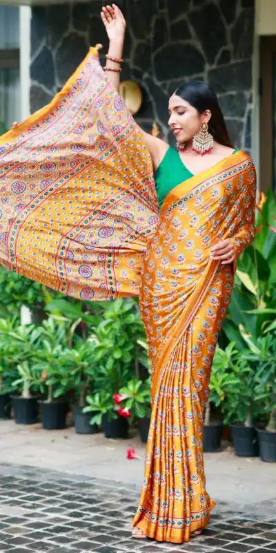 NC 5603 Yellow Color Satin Crap Saree with Mirror Work. Introductory Price ₹1799. Delivery Online 4-6 Working Days. Shop now. | Bollywood Sarees, Creative Sarees, Designer Sarees, Embroidered Sarees, Ethnic Saree, Modern Digital sarees, Party Wear Sarees, Sarees