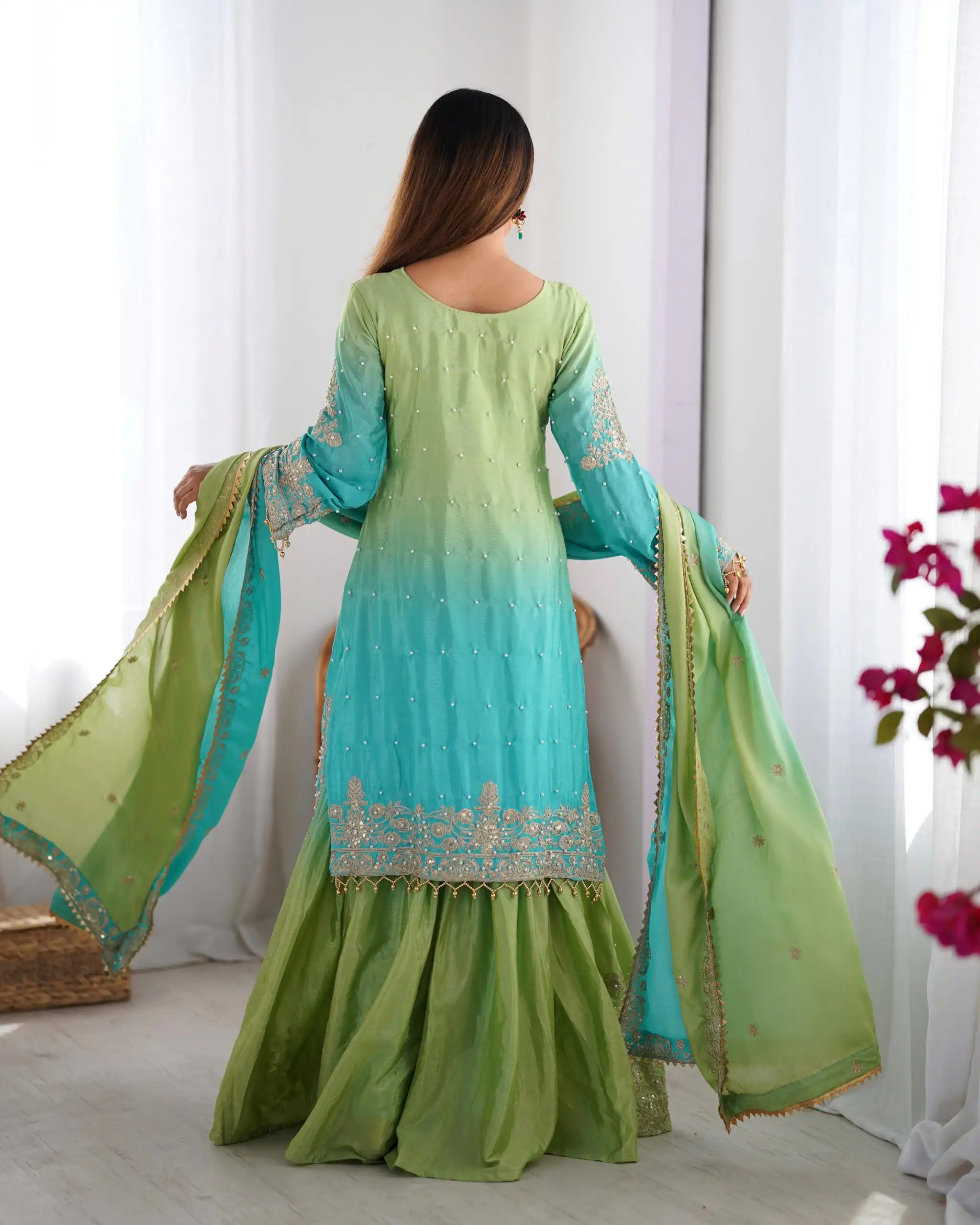 KD 1498 Green Color Chinon Silk Designer Work Salwar Suit in Get it for ₹2499. Delivery 4-6 Working Days. Online Shop now. | Jump Suits, Straight Suits, Casual Suits, Creative suits, Designer Suits, Palazzo Suits, Party Wear Suits, Patiala Suits, Salwar suit