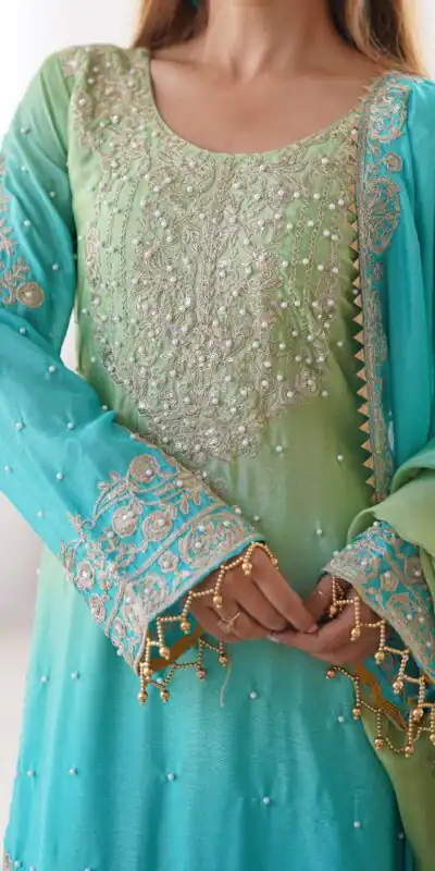 KD 1498 Green Color Chinon Silk Designer Work Salwar Suit in Get it for ₹2499. Delivery 4-6 Working Days. Online Shop now. | Jump Suits, Straight Suits, Casual Suits, Creative suits, Designer Suits, Palazzo Suits, Party Wear Suits, Patiala Suits, Salwar suit