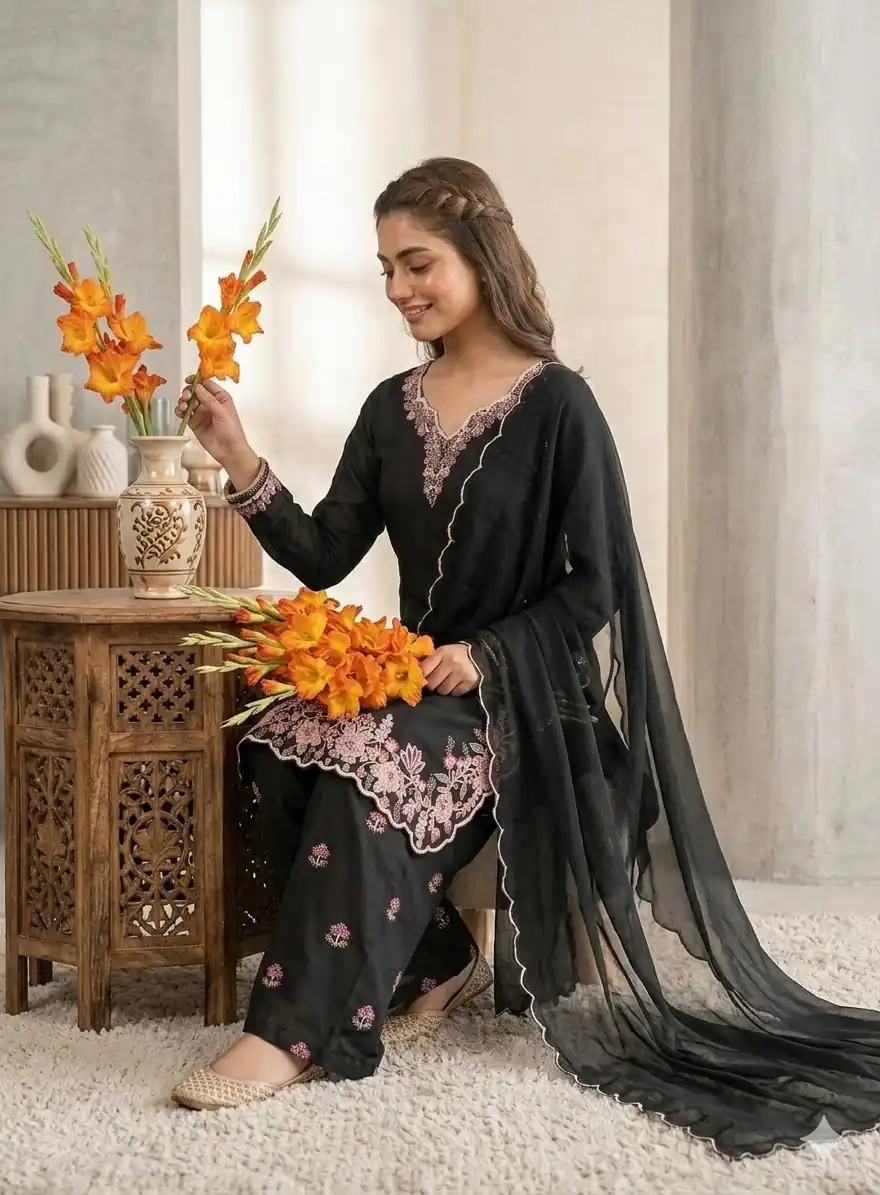 VLM 340 Black Franch Crape Salwar Suit Perfect for Wedding, Party, Sangeet, Makar Sankranti, Baby Shower . Grab it for ₹2099. Delivery 4-6 Working Days | Jump Suits, Straight Suits, Casual Suits, Creative suits, Designer Suits, Palazzo Suits, Party Wear Suits, Patiala Suits, Salwar suit