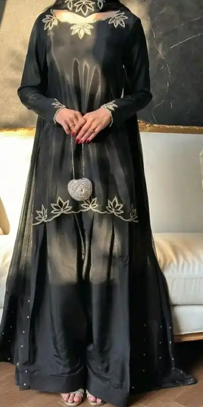 NF 1270 Black Natural Crep Salwar Suit Brown with Embroidery Work. Exclusive Offer ₹1899. Delivery 4-6 Working Days. Shop now. | Jump Suits, Straight Suits, Casual Suits, Creative suits, Designer Suits, Palazzo Suits, Party Wear Suits, Patiala Suits, Salwar suit