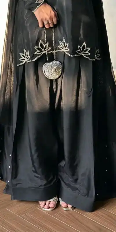 NF 1270 Black Natural Crep Salwar Suit Brown with Embroidery Work. Exclusive Offer ₹1899. Delivery 4-6 Working Days. Shop now. | Jump Suits, Straight Suits, Casual Suits, Creative suits, Designer Suits, Palazzo Suits, Party Wear Suits, Patiala Suits, Salwar suit
