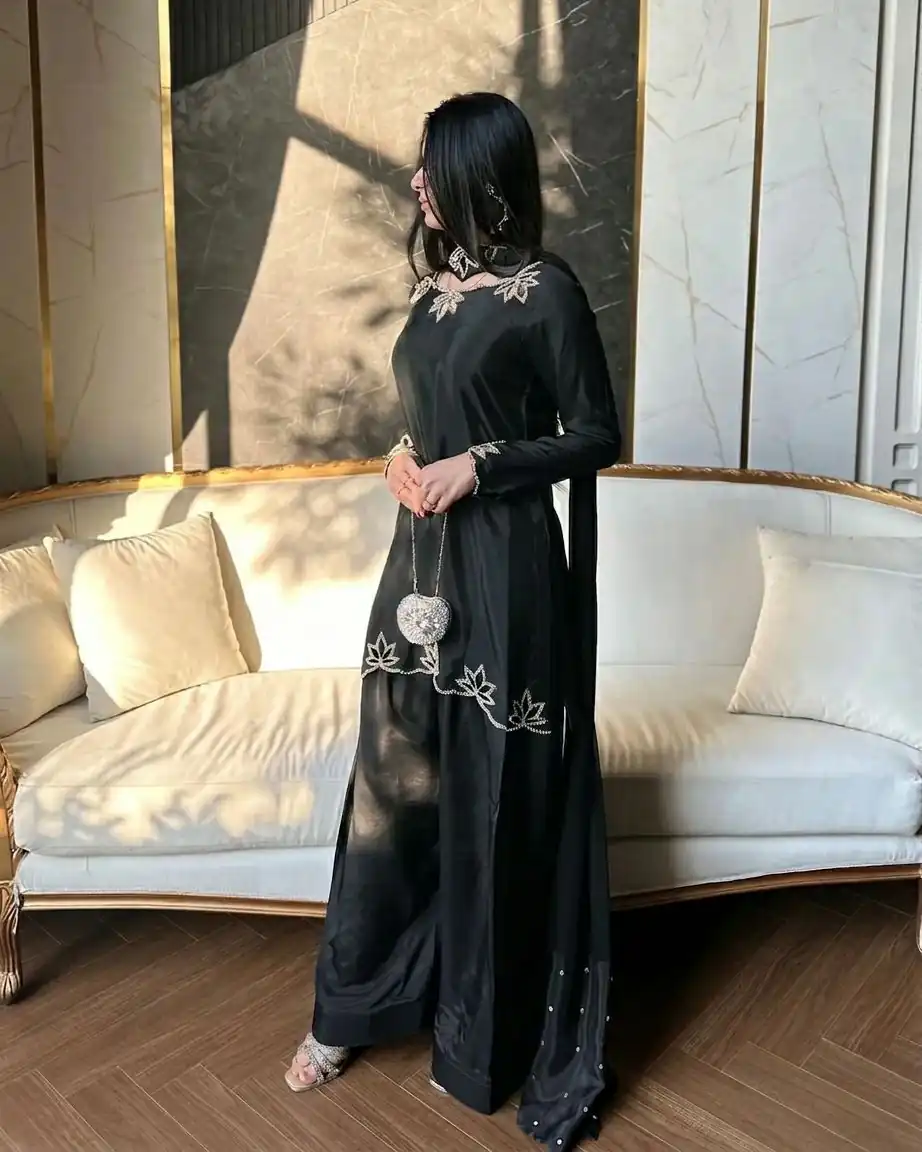 NF 1270 Black Natural Crep Salwar Suit Brown with Embroidery Work. Exclusive Offer ₹1899. Delivery 4-6 Working Days. Shop now. | Jump Suits, Straight Suits, Casual Suits, Creative suits, Designer Suits, Palazzo Suits, Party Wear Suits, Patiala Suits, Salwar suit