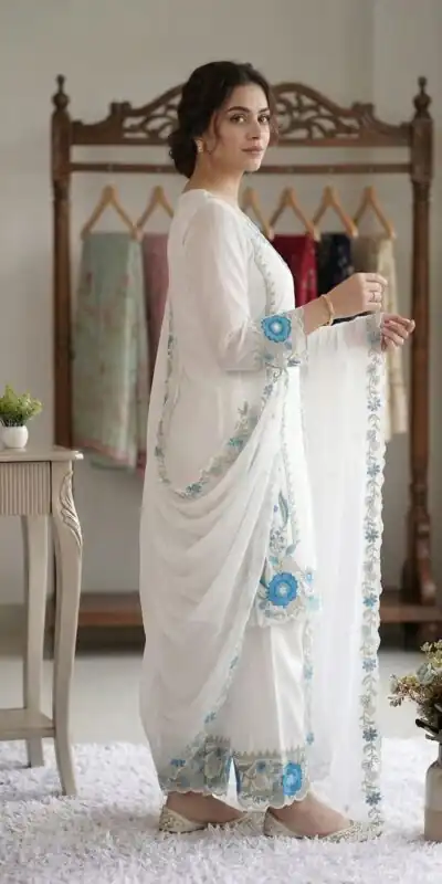 LG 2105 Blue Fox Georgette Salwar Suit With Embroidery Work. Affordable Price ₹2049. Delivery 4-6 Working Days. Shop now. | Jump Suits, Straight Suits, Casual Suits, Creative suits, Designer Suits, Palazzo Suits, Party Wear Suits, Patiala Suits, Salwar suit