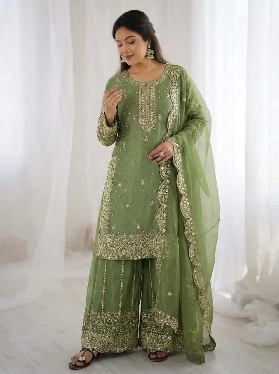 ZSR 3167 Green Fendy Silk Salwar Suitwith Embroidery Work & Lace Work. Now at just ₹2149. Delivery 4-6 Working Days. Shop now. | Jump Suits, Straight Suits, Casual Suits, Creative suits, Designer Suits, Palazzo Suits, Party Wear Suits, Patiala Suits, Salwar suit