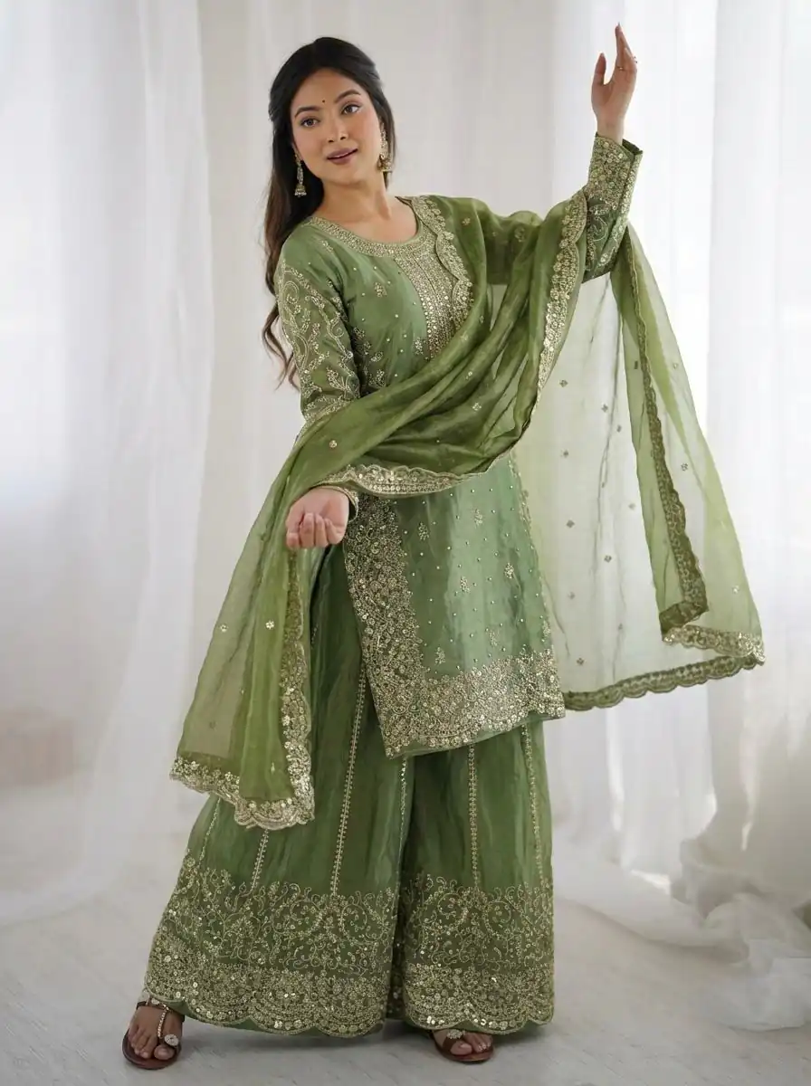 ZSR 3167 Green Fendy Silk Salwar Suitwith Embroidery Work & Lace Work. Now at just ₹2149. Delivery 4-6 Working Days. Shop now. | Jump Suits, Straight Suits, Casual Suits, Creative suits, Designer Suits, Palazzo Suits, Party Wear Suits, Patiala Suits, Salwar suit
