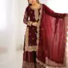 ZSR 3167 Maroon Fendy Silk Salwar Suitwith Embroidery Work & Lace Work. Now at just ₹2149. Delivery 4-6 Working Days. Shop now. | Jump Suits, Straight Suits, Casual Suits, Creative suits, Designer Suits, Palazzo Suits, Party Wear Suits, Patiala Suits, Salwar suit