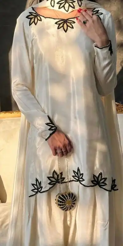 NF 1270 Off White Natural Crep Salwar Suit Brown with Embroidery Work. Exclusive Offer ₹1899. Delivery 4-6 Working Days. Shop now. | Jump Suits, Straight Suits, Casual Suits, Creative suits, Designer Suits, Palazzo Suits, Party Wear Suits, Patiala Suits, Salwar suit