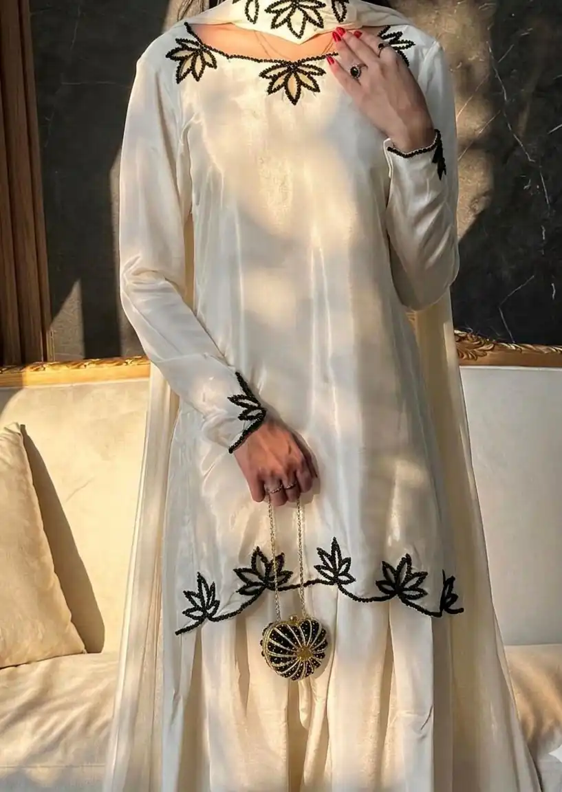 NF 1270 Off White Natural Crep Salwar Suit Brown with Embroidery Work. Exclusive Offer ₹1899. Delivery 4-6 Working Days. Shop now. | Jump Suits, Straight Suits, Casual Suits, Creative suits, Designer Suits, Palazzo Suits, Party Wear Suits, Patiala Suits, Salwar suit