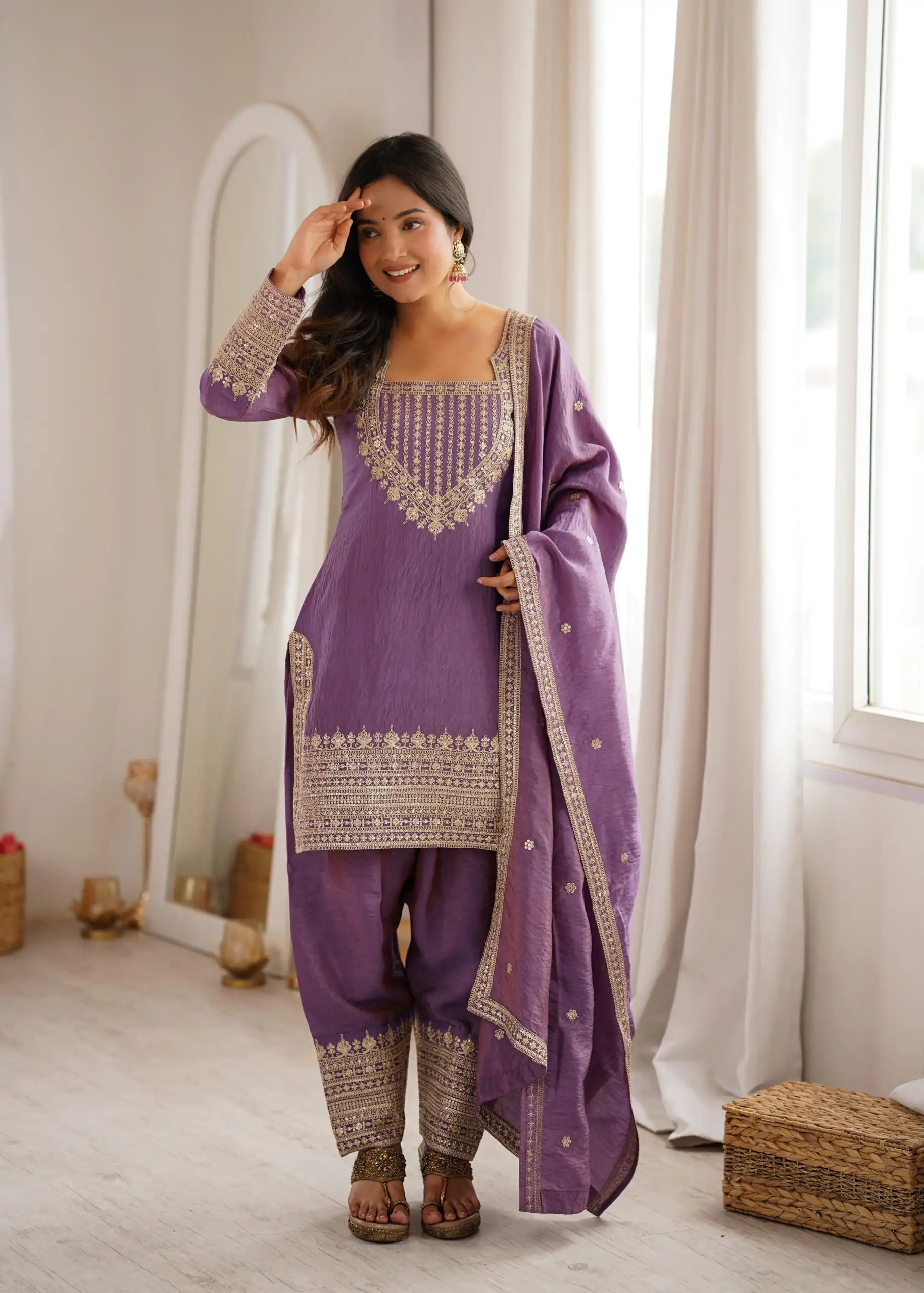 KB 303 Onion Vichitra Silk Salwar Suit with Embroidery Work. Wedding, Party, Festive, Events, Grab it for ₹2049. Delivery 4-6 Working Days. Shop now. | Jump Suits, Straight Suits, Casual Suits, Creative suits, Designer Suits, Palazzo Suits, Party Wear Suits, Patiala Suits, Salwar suit