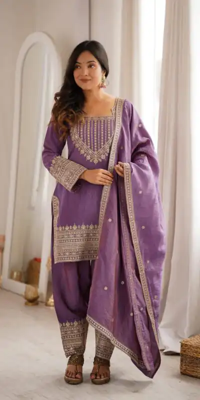 KB 303 Onion Vichitra Silk Salwar Suit with Embroidery Work. Wedding, Party, Festive, Events, Grab it for ₹2049. Delivery 4-6 Working Days. Shop now. | Jump Suits, Straight Suits, Casual Suits, Creative suits, Designer Suits, Palazzo Suits, Party Wear Suits, Patiala Suits, Salwar suit