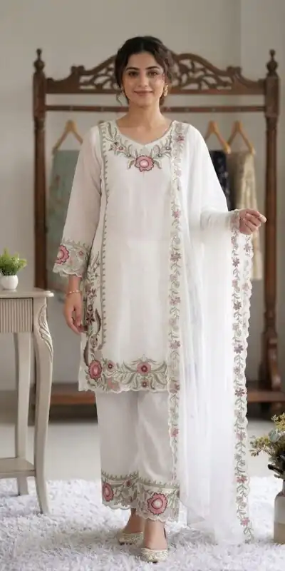 LG 2105 Peach Fox Georgette Salwar Suit With Embroidery Work. Affordable Price ₹2049. Delivery 4-6 Working Days. Shop now. | Jump Suits, Straight Suits, Casual Suits, Creative suits, Designer Suits, Palazzo Suits, Party Wear Suits, Patiala Suits, Salwar suit