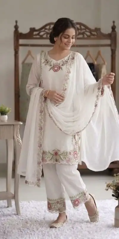 LG 2105 Peach Fox Georgette Salwar Suit With Embroidery Work. Affordable Price ₹2049. Delivery 4-6 Working Days. Shop now. | Jump Suits, Straight Suits, Casual Suits, Creative suits, Designer Suits, Palazzo Suits, Party Wear Suits, Patiala Suits, Salwar suit