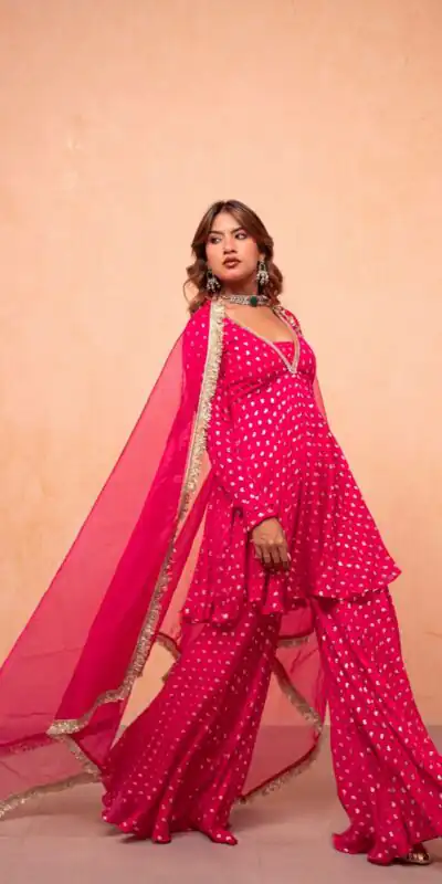 ZSR 3173 Pink Chanderi Jacquard Butti Salwar Suit with Mirror Work & Lace Work. Festive Deal ₹2049. Delivery 4-6 Working Days. Shop now. | Jump Suits, Straight Suits, Casual Suits, Creative suits, Designer Suits, Palazzo Suits, Party Wear Suits, Patiala Suits, Salwar suit