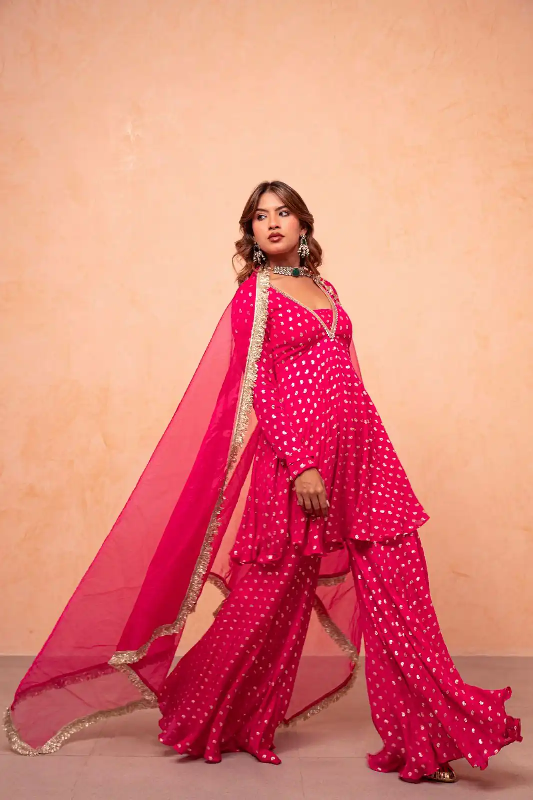 ZSR 3173 Pink Chanderi Jacquard Butti Salwar Suit with Mirror Work & Lace Work. Festive Deal ₹2049. Delivery 4-6 Working Days. Shop now. | Jump Suits, Straight Suits, Casual Suits, Creative suits, Designer Suits, Palazzo Suits, Party Wear Suits, Patiala Suits, Salwar suit