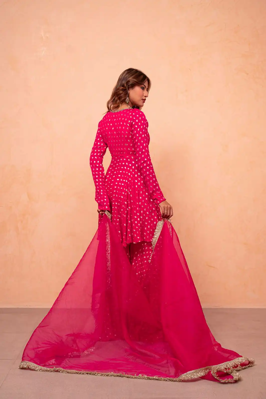 ZSR 3173 Pink Chanderi Jacquard Butti Salwar Suit with Mirror Work & Lace Work. Festive Deal ₹2049. Delivery 4-6 Working Days. Shop now. | Jump Suits, Straight Suits, Casual Suits, Creative suits, Designer Suits, Palazzo Suits, Party Wear Suits, Patiala Suits, Salwar suit