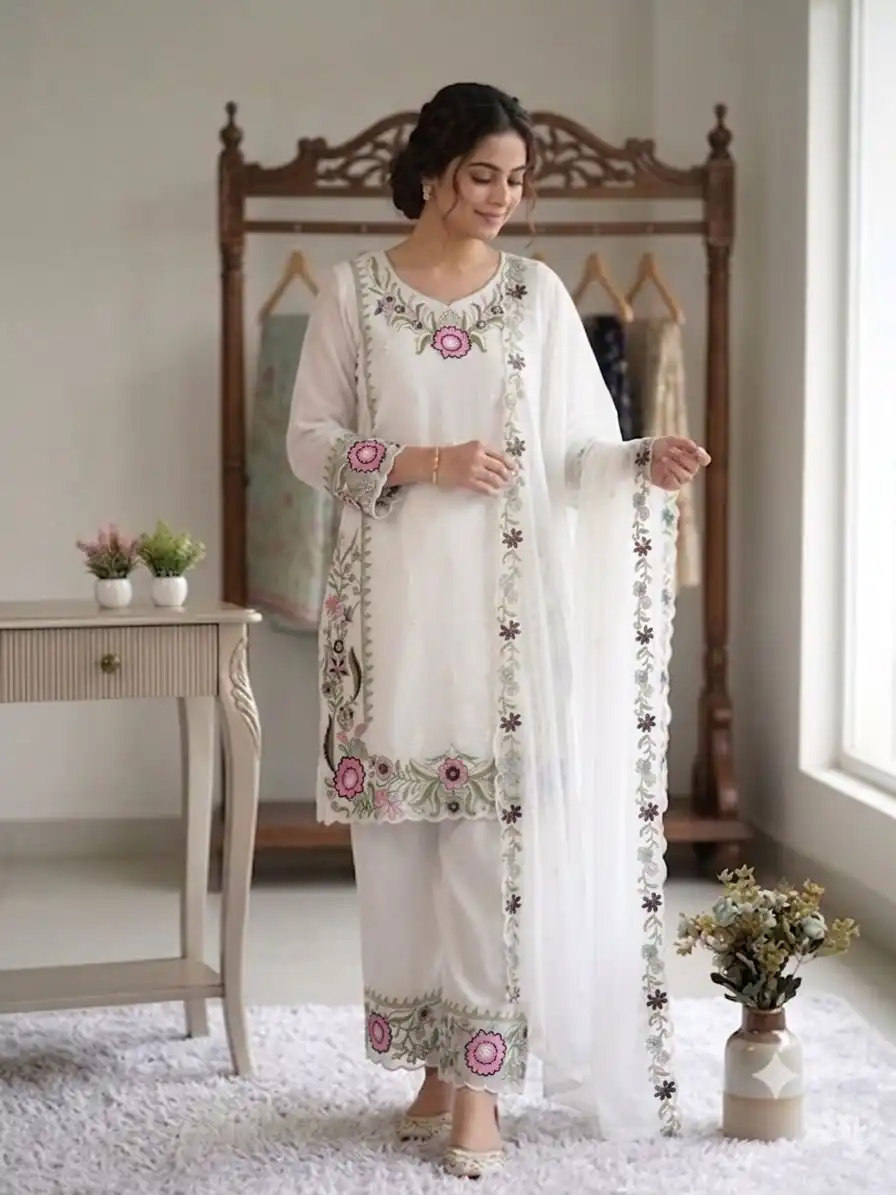 LG 2105 Pink Fox Georgette Salwar Suit With Embroidery Work. Affordable Price ₹2049. Delivery 4-6 Working Days. Shop now. | Jump Suits, Straight Suits, Casual Suits, Creative suits, Designer Suits, Palazzo Suits, Party Wear Suits, Patiala Suits, Salwar suit