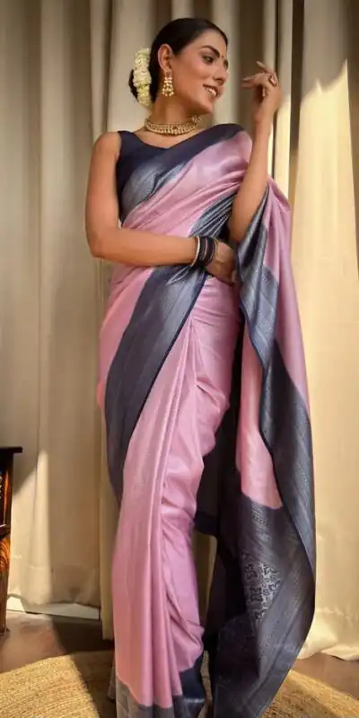KPR 230 Pink Soft Lichi Silk Saree Perfect for Wedding, Party, Reception, Diwali, Ethnic Day – . Affordable Price ₹1449. Delivery 4-6 Working Days. | Bollywood Sarees, Creative Sarees, Designer Sarees, Embroidered Sarees, Ethnic Saree, Modern Digital sarees, Party Wear Sarees, Sarees