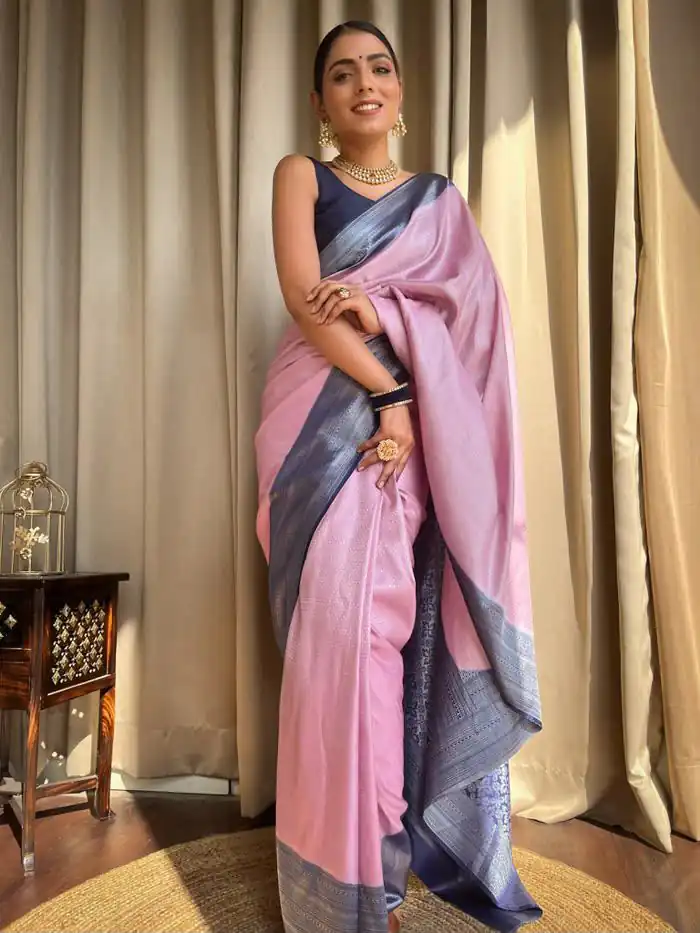 KPR 230 Pink Soft Lichi Silk Saree Perfect for Wedding, Party, Reception, Diwali, Ethnic Day – . Affordable Price ₹1449. Delivery 4-6 Working Days. | Bollywood Sarees, Creative Sarees, Designer Sarees, Embroidered Sarees, Ethnic Saree, Modern Digital sarees, Party Wear Sarees, Sarees