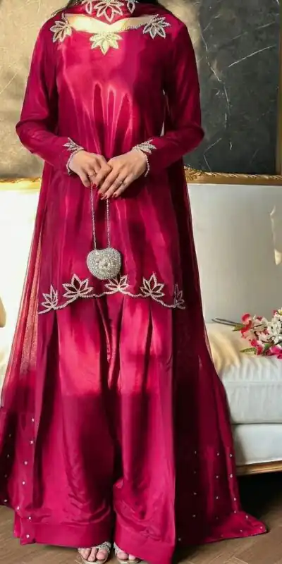 NF 1270 Pink Natural Crep Salwar Suit Brown with Embroidery Work. Exclusive Offer ₹1899. Delivery 4-6 Working Days. Shop now. | Jump Suits, Straight Suits, Casual Suits, Creative suits, Designer Suits, Palazzo Suits, Party Wear Suits, Patiala Suits, Salwar suit