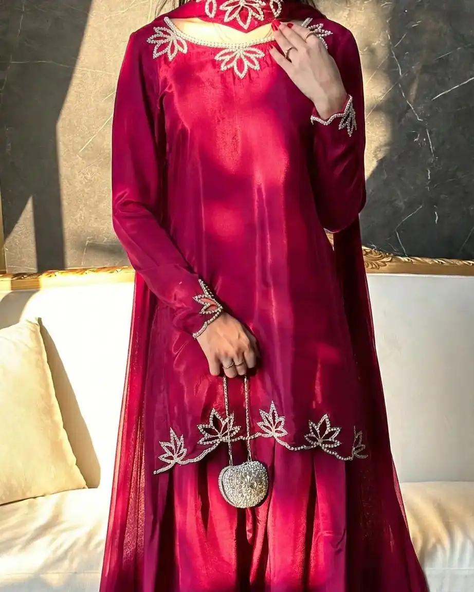 NF 1270 Pink Natural Crep Salwar Suit Brown with Embroidery Work. Exclusive Offer ₹1899. Delivery 4-6 Working Days. Shop now. | Jump Suits, Straight Suits, Casual Suits, Creative suits, Designer Suits, Palazzo Suits, Party Wear Suits, Patiala Suits, Salwar suit