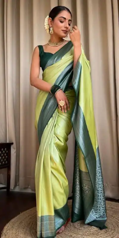 KPR 230 Pista Soft Lichi Silk Saree Perfect for Wedding, Party, Reception, Diwali, Ethnic Day – . Affordable Price ₹1449. Delivery 4-6 Working Days. | Bollywood Sarees, Creative Sarees, Designer Sarees, Embroidered Sarees, Ethnic Saree, Modern Digital sarees, Party Wear Sarees, Sarees