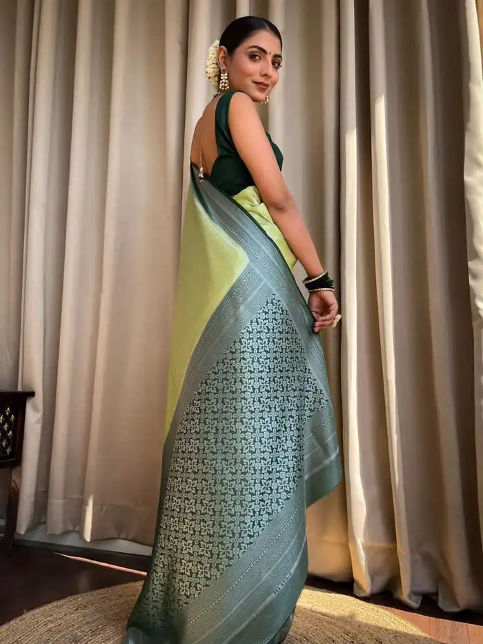 KPR 230 Pista Soft Lichi Silk Saree Perfect for Wedding, Party, Reception, Diwali, Ethnic Day – . Affordable Price ₹1449. Delivery 4-6 Working Days. | Bollywood Sarees, Creative Sarees, Designer Sarees, Embroidered Sarees, Ethnic Saree, Modern Digital sarees, Party Wear Sarees, Sarees