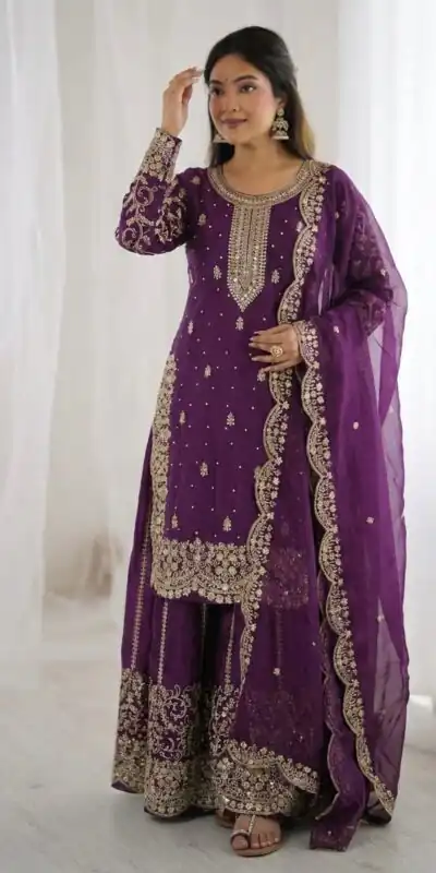 ZSR 3167 Purple Fendy Silk Salwar Suitwith Embroidery Work & Lace Work. Now at just ₹2149. Delivery 4-6 Working Days. Shop now. | Jump Suits, Straight Suits, Casual Suits, Creative suits, Designer Suits, Palazzo Suits, Party Wear Suits, Patiala Suits, Salwar suit