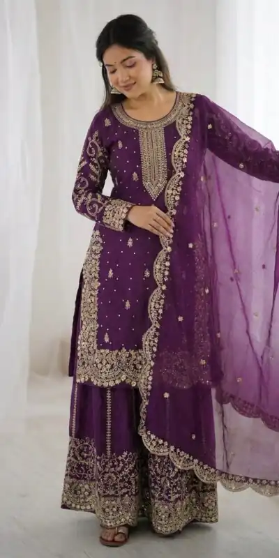 ZSR 3167 Purple Fendy Silk Salwar Suitwith Embroidery Work & Lace Work. Now at just ₹2149. Delivery 4-6 Working Days. Shop now. | Jump Suits, Straight Suits, Casual Suits, Creative suits, Designer Suits, Palazzo Suits, Party Wear Suits, Patiala Suits, Salwar suit