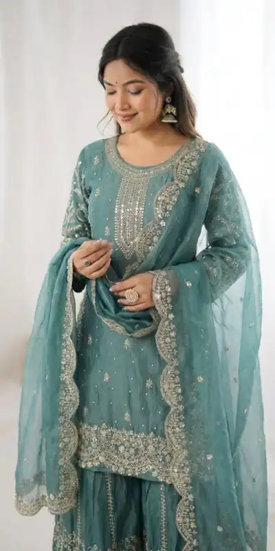 ZSR 3167 Sea Green Fendy Silk Salwar Suitwith Embroidery Work & Lace Work. Now at just ₹2149. Delivery 4-6 Working Days. Shop now. | Jump Suits, Straight Suits, Casual Suits, Creative suits, Designer Suits, Palazzo Suits, Party Wear Suits, Patiala Suits, Salwar suit
