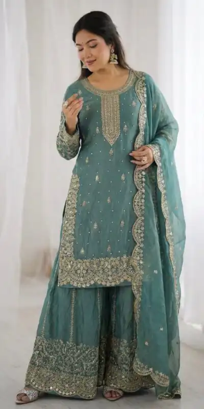 ZSR 3167 Sea Green Fendy Silk Salwar Suitwith Embroidery Work & Lace Work. Now at just ₹2149. Delivery 4-6 Working Days. Shop now. | Jump Suits, Straight Suits, Casual Suits, Creative suits, Designer Suits, Palazzo Suits, Party Wear Suits, Patiala Suits, Salwar suit