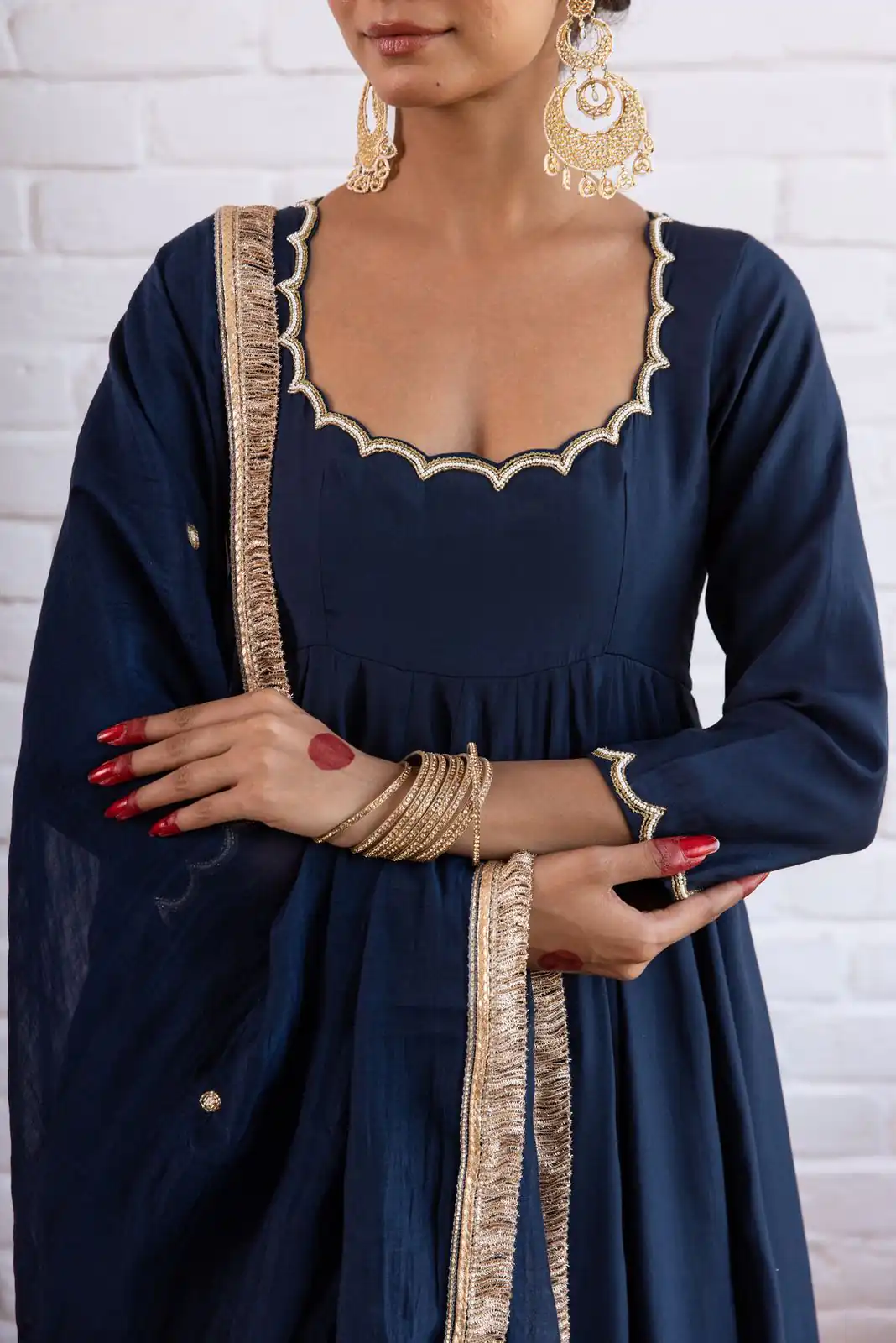 SRK 5324 Navy Blue Color Vichitra silk Gown with Bead Work & Lace Work. Now at just ₹1749. Delivery 4-6 Working Days. Shop now. | Bollywood Gowns, Creative Gowns, Designer Gowns, Embroidered Gowns, Gowns, Party Wear Gowns