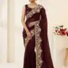 JR 670 Maroon in Space Silk Embroidery Work & Zari Work Saree . Available at ₹1949 only. Delivery 4-6 Working Days. Shop now. | Bollywood Sarees, Creative Sarees, Designer Sarees, Embroidered Sarees, Ethnic Saree, Modern Digital sarees, Party Wear Sarees, Sarees