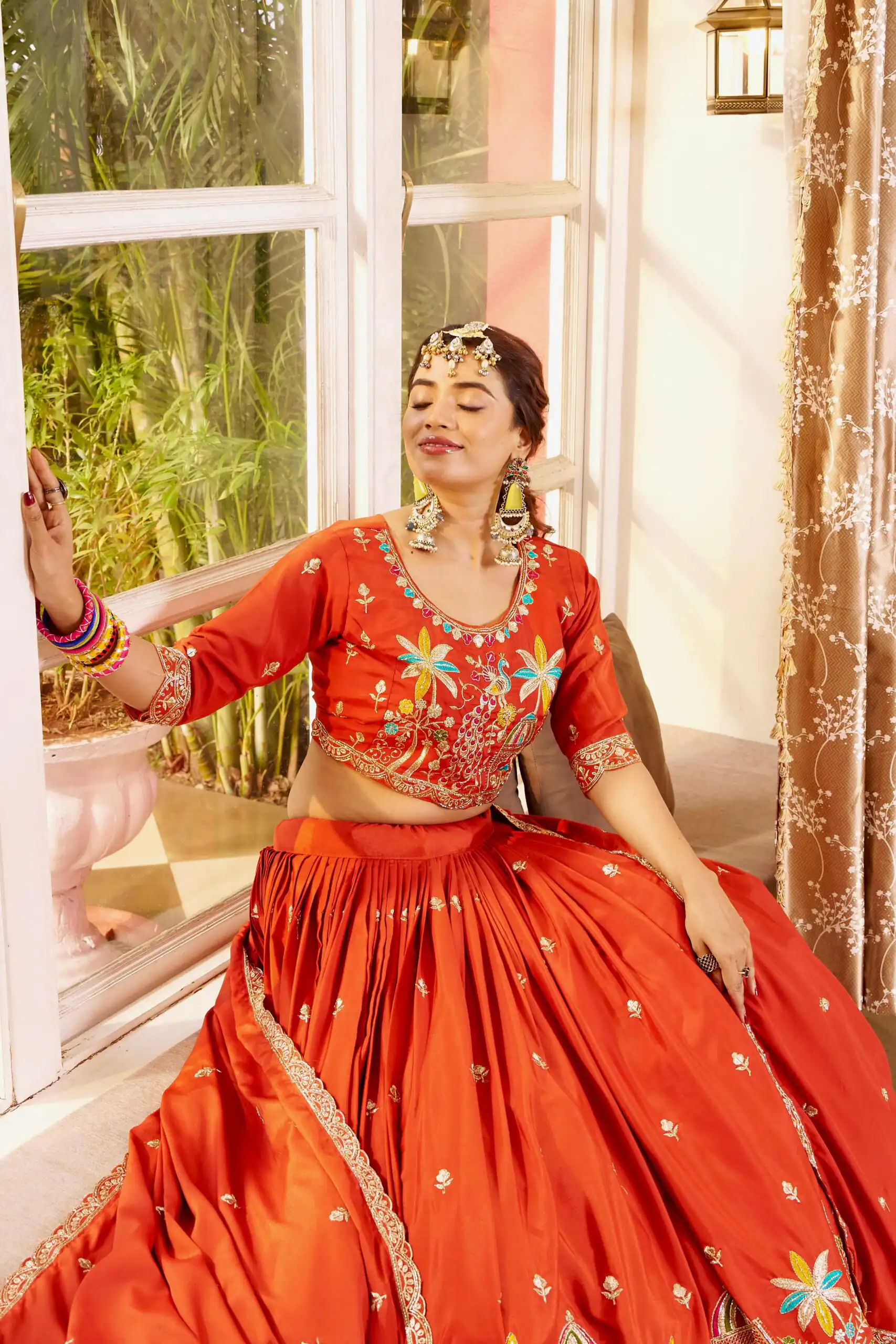 Ram 178 Orange Color Pure Crap Silk Lehenga Choli with Embroidery Work. Best Price ₹2549. Delivery 4-6 Working Days. Shop now. | Bollywood Lehenga, Creative Lehenga, Designer Lehenga, Embroidered Lehenga, Lehenga, Party Wear Lehenga