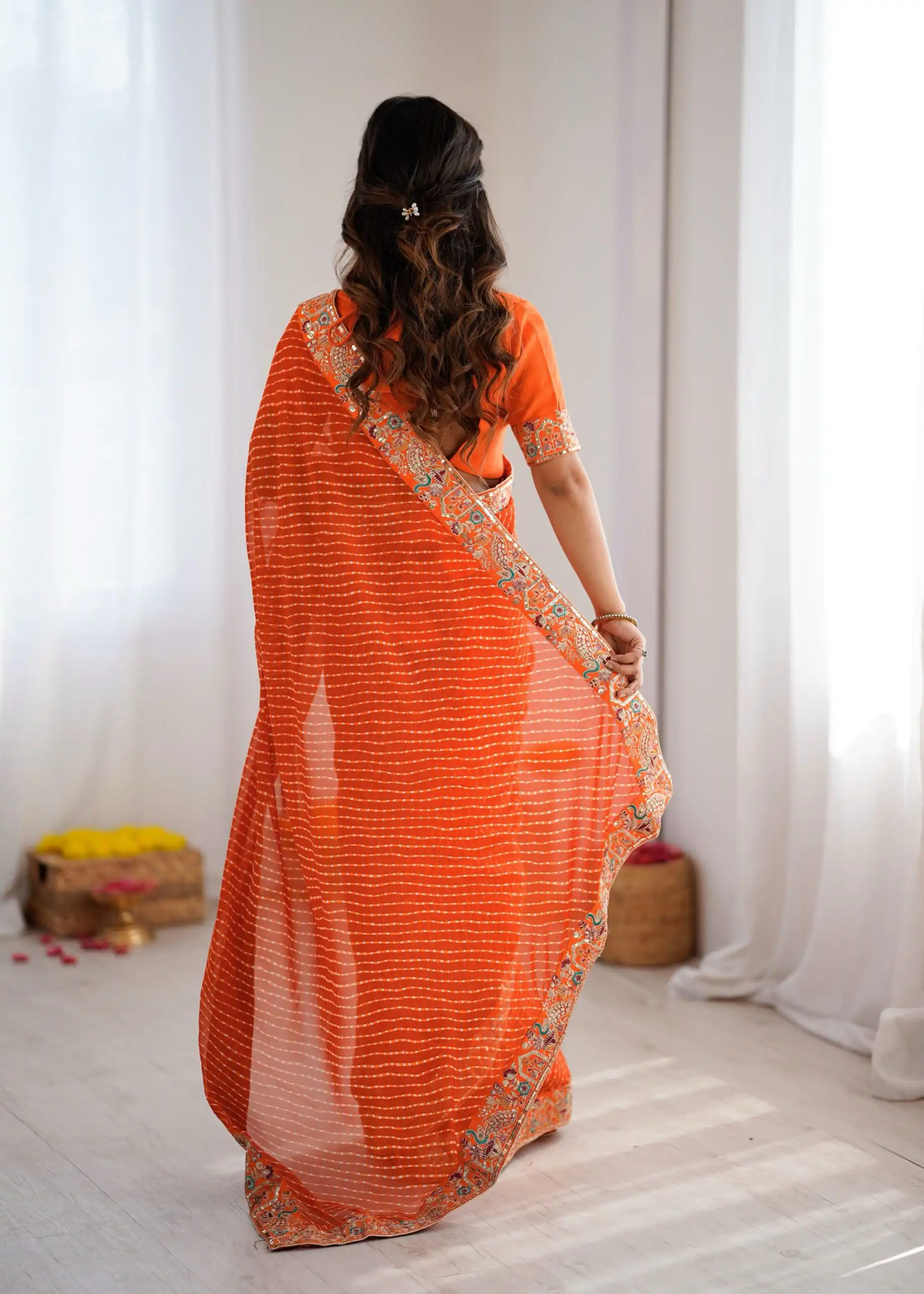 SP 79 Orange Faux Georgette Saree Perfect for Wedding, Party, Lohri, Engagement, Baby Shower – . Now at just ₹1999. Delivery 4-6 Working Days. Shop now | Bollywood Sarees, Creative Sarees, Designer Sarees, Embroidered Sarees, Ethnic Saree, Modern Digital sarees, Party Wear Sarees, Sarees