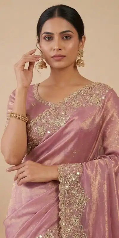 JR 670 Peach in Space Silk Embroidery Work & Zari Work Saree . Available at ₹1949 only. Delivery 4-6 Working Days. Shop now. | Bollywood Sarees, Creative Sarees, Designer Sarees, Embroidered Sarees, Ethnic Saree, Modern Digital sarees, Party Wear Sarees, Sarees