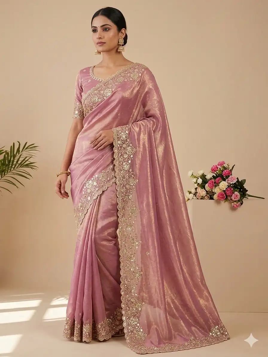 JR 670 Peach in Space Silk Embroidery Work & Zari Work Saree . Available at ₹1949 only. Delivery 4-6 Working Days. Shop now. | Bollywood Sarees, Creative Sarees, Designer Sarees, Embroidered Sarees, Ethnic Saree, Modern Digital sarees, Party Wear Sarees, Sarees