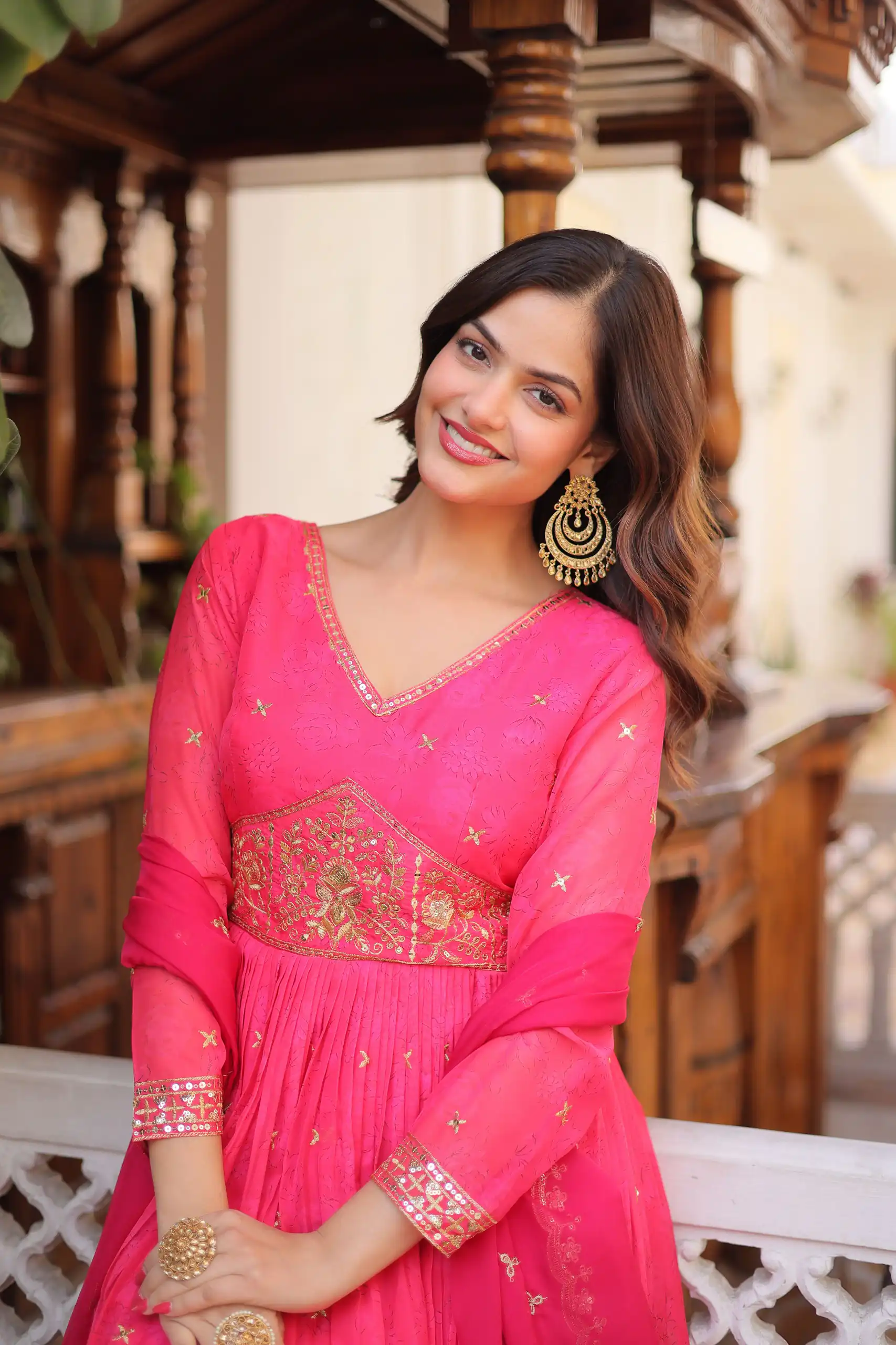 KA 1235 Pink Color Russian Silk Gown with Zari Work & Embroidery Work. Now at just ₹2499. Delivery 4-6 Working Days. Shop now. | Bollywood Gowns, Creative Gowns, Designer Gowns, Embroidered Gowns, Gowns, Party Wear Gowns