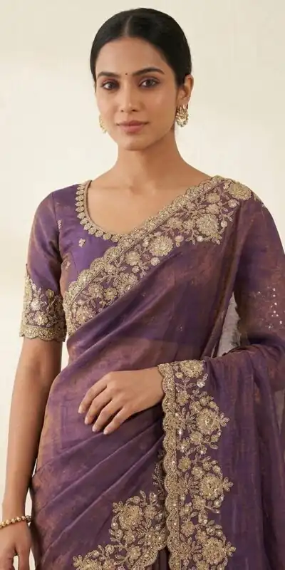 JR 670 Purple in Space Silk Embroidery Work & Zari Work Saree . Available at ₹1949 only. Delivery 4-6 Working Days. Shop now. | Bollywood Sarees, Creative Sarees, Designer Sarees, Embroidered Sarees, Ethnic Saree, Modern Digital sarees, Party Wear Sarees, Sarees