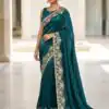 JR 670 Teal in Space Silk Embroidery Work & Zari Work Saree . Available at ₹1949 only. Delivery 4-6 Working Days. Shop now. | Bollywood Sarees, Creative Sarees, Designer Sarees, Embroidered Sarees, Ethnic Saree, Modern Digital sarees, Party Wear Sarees, Sarees