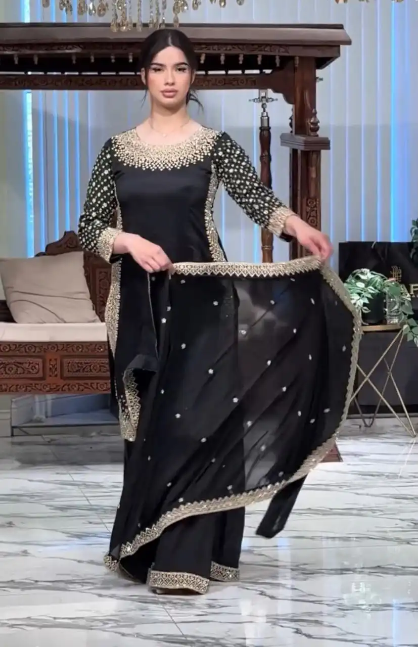 ZB 5056 Black in Color Natural Crepe Embroidery Work Salwar Suit . Wedding, Party, Festive, Events, Get it for ₹2199. Delivery 4-6 Working Days. Shop now. | Jump Suits, Straight Suits, Casual Suits, Creative suits, Designer Suits, Palazzo Suits, Party Wear Suits, Patiala Suits, Salwar suit