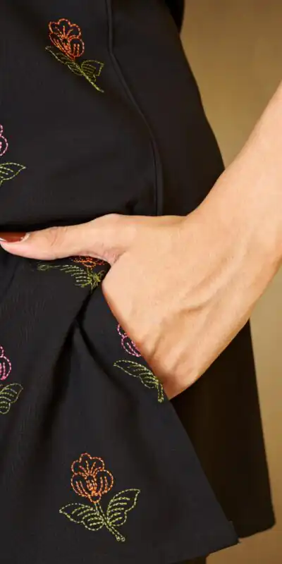 DIVA 158 Black Viscose Rayon Kurti with Embroidery Work & Mirror Work. Wedding, Party, Festive Grab it for ₹1749. Delivery 4-6 Working Days. Shop now. | Bollywood Kurti, Creative Kurtis, Designer Kurti, Kurti, Party Wear Kurti, Selfie Kurti