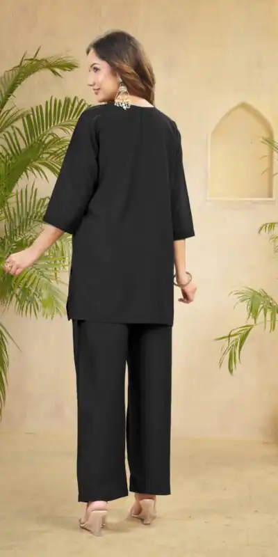 DIVA 158 Black Viscose Rayon Kurti with Embroidery Work & Mirror Work. Wedding, Party, Festive Grab it for ₹1749. Delivery 4-6 Working Days. Shop now. | Bollywood Kurti, Creative Kurtis, Designer Kurti, Kurti, Party Wear Kurti, Selfie Kurti