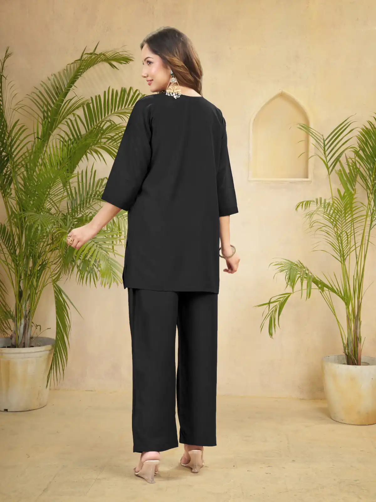 DIVA 158 Black Viscose Rayon Kurti with Embroidery Work & Mirror Work. Wedding, Party, Festive Grab it for ₹1749. Delivery 4-6 Working Days. Shop now. | Bollywood Kurti, Creative Kurtis, Designer Kurti, Kurti, Party Wear Kurti, Selfie Kurti