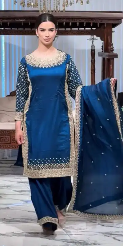 ZB 5056 Blue in Color Natural Crepe Embroidery Work Salwar Suit . Wedding, Party, Festive, Events, Get it for ₹2199. Delivery 4-6 Working Days. Shop now. | Jump Suits, Straight Suits, Casual Suits, Creative suits, Designer Suits, Palazzo Suits, Party Wear Suits, Patiala Suits, Salwar suit